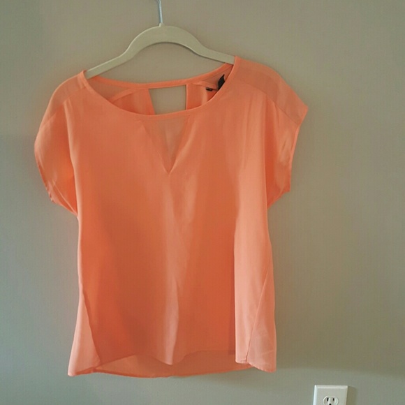 Short sleeve light coral short sleeve blouse