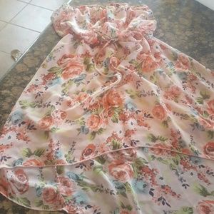 Hi Low Flower Print Dress