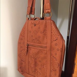 Brown Floral Tote
