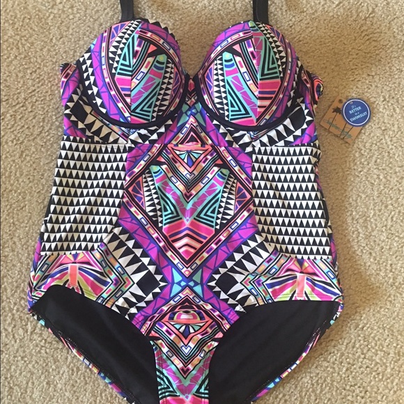 NWT one piece Aztec print swimsuit