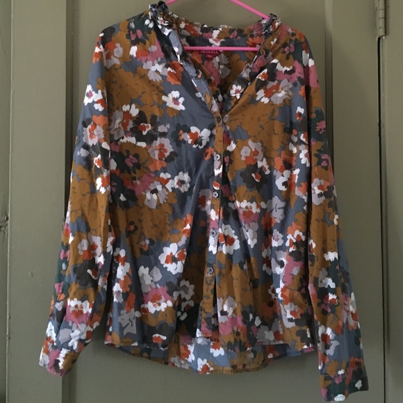 Floral Merona button up blouse XL
