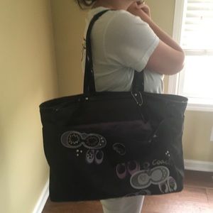 coach diaper bag with matching passport holder