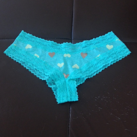 Heart Print Lace Cheeky Panty