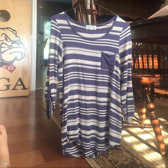 blue and white striped shirt