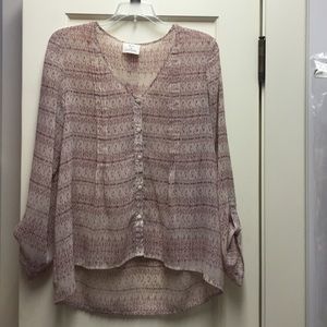 Pink Button Down Blouse