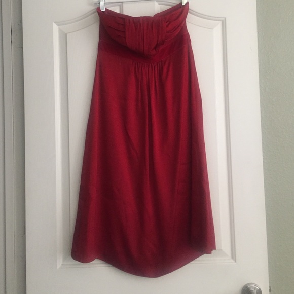 Banana Republic Strapless Red Cocktail Dress Size4 - Picture 1 of 3