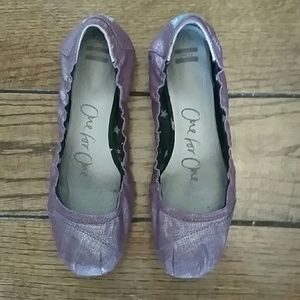 Toms metallic ballet flats