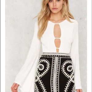 Nasty Gal Third Times a Charm Bell Sleeve Bodysuit