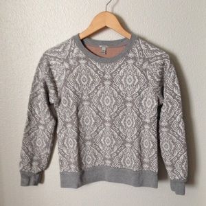J. Crew gray and white damask sweatshirt J. Crew gray and white damask sweatshirt