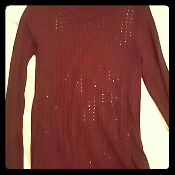 Burgundy long thin shirt