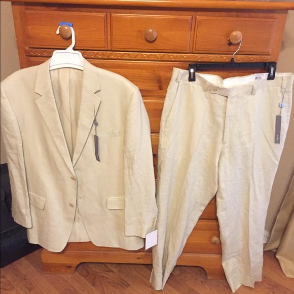 Linen men's suit cream