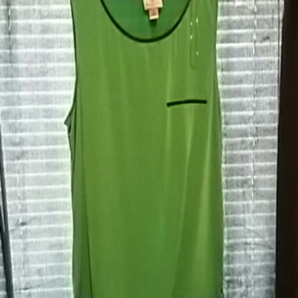 green and black long tank top