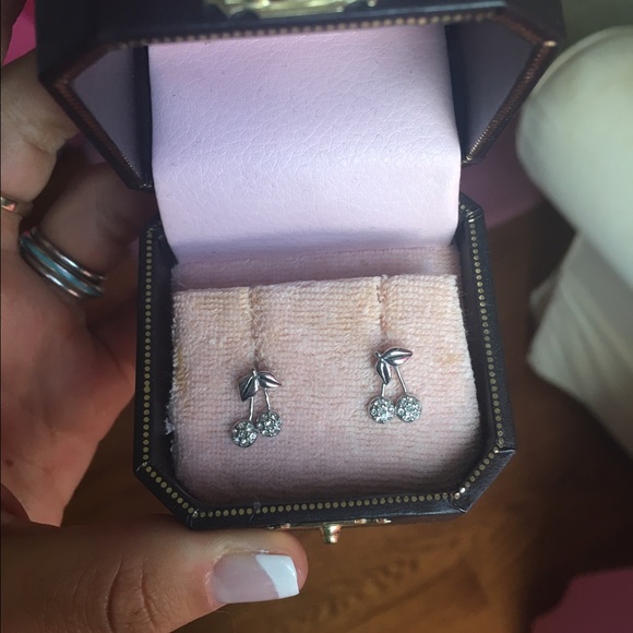 Juicy couture silver cherry earrings