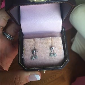 Juicy couture silver cherry earrings
