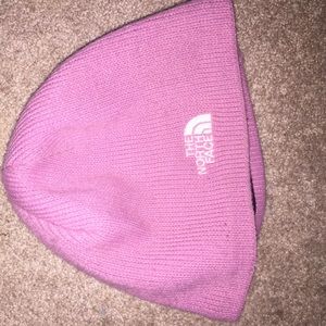 Pink North Face beanie