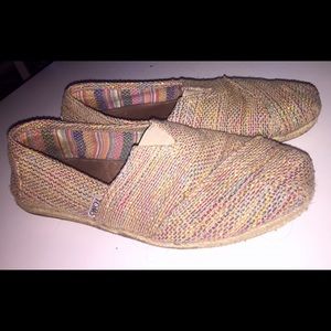 Women's size 9.5 sparkly burlap TOMS basics