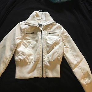 White Leather Women's Jacket