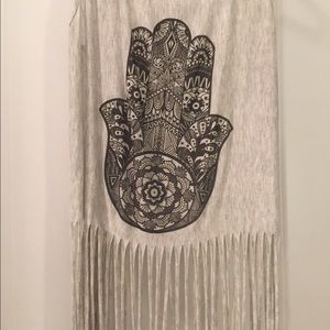 LAST CALL b4 donation Hamsa hand Fringe Tank Top