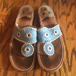Jack Rogers sandals -- light blue denim color