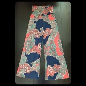 Paisley Print Palazzo Pants