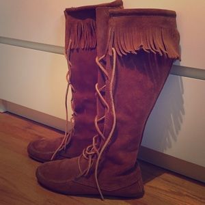 Front Lace Knee High Boot - Minnetonka