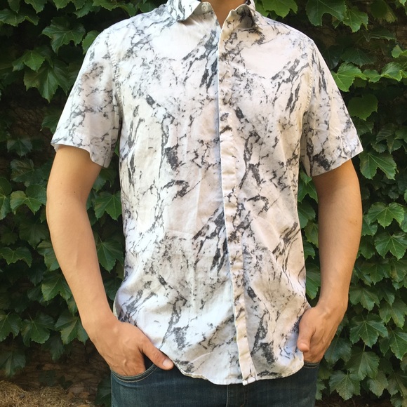 Men's Topman marble button down shirt