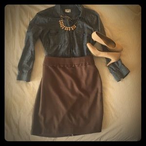 Brown Pencil Skirt from The Loft