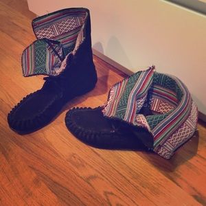 TBlanket Black Multi Ankle Bootie