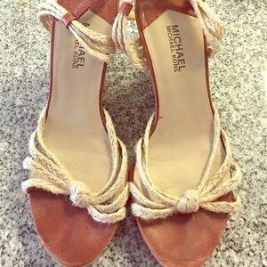 Tan hemp Michael Kors wedges
