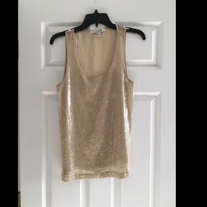 FOREVER 21 Gold Sequin Tank Top