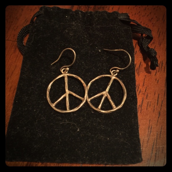 Peace sign earrings.