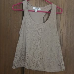 Nude lace tank
