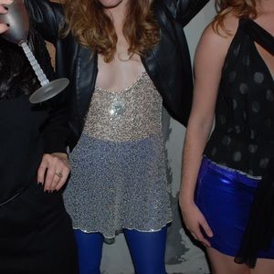 Free People Sequin Mesh Slip Dress