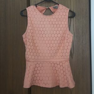 Pink peplum top with back cut out