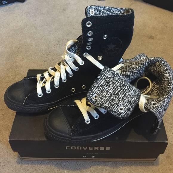 Converse All Star Black Suede High Tops