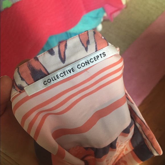 Collective concepts silk pink and purple top - Picture 2 of 2