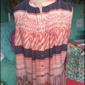 Collective concepts silk pink and purple top