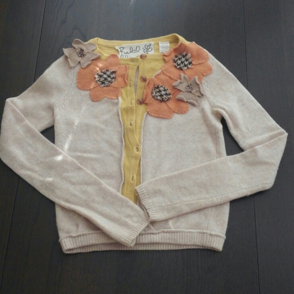 Anthropology Field Flower Bouquet Cardigan Sweater