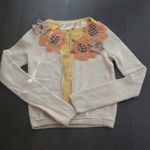 Anthropology Field Flower Bouquet Cardigan Sweater
