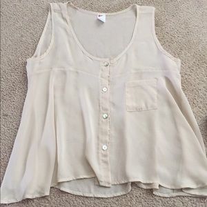 Polyester thick strapped tan tank top!