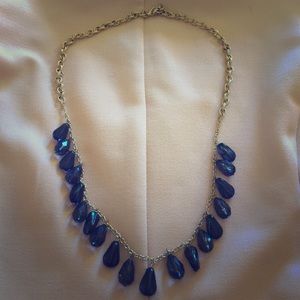 Translucent purple beaded fringe necklace