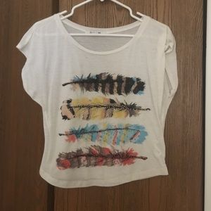 Feathered slouchy tshirt