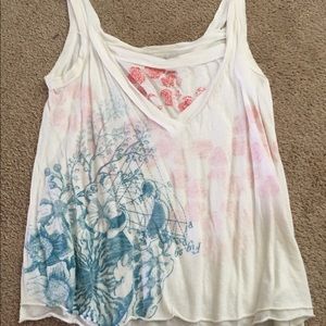 White medium, double layered cotton tank top!