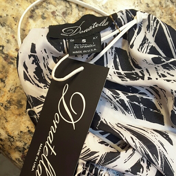 Designer Donatella black & white halter, NWT - Picture 3 of 3