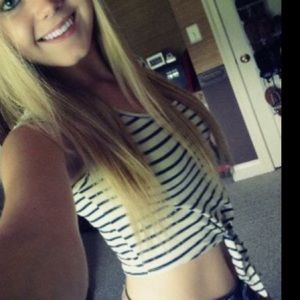 Striped Tie Crop Top