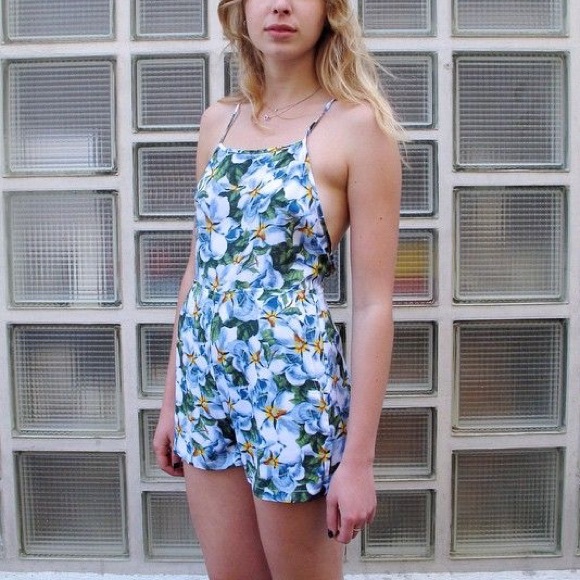 American Apparel crossback floral romper