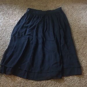 || NEW || Sheer Knee Length Black Skirt