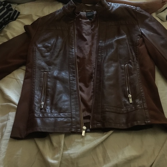 Brown leather jacket
