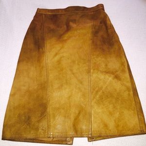 Pencil Leather Skirt