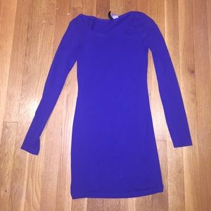 Long sleeve blue dress